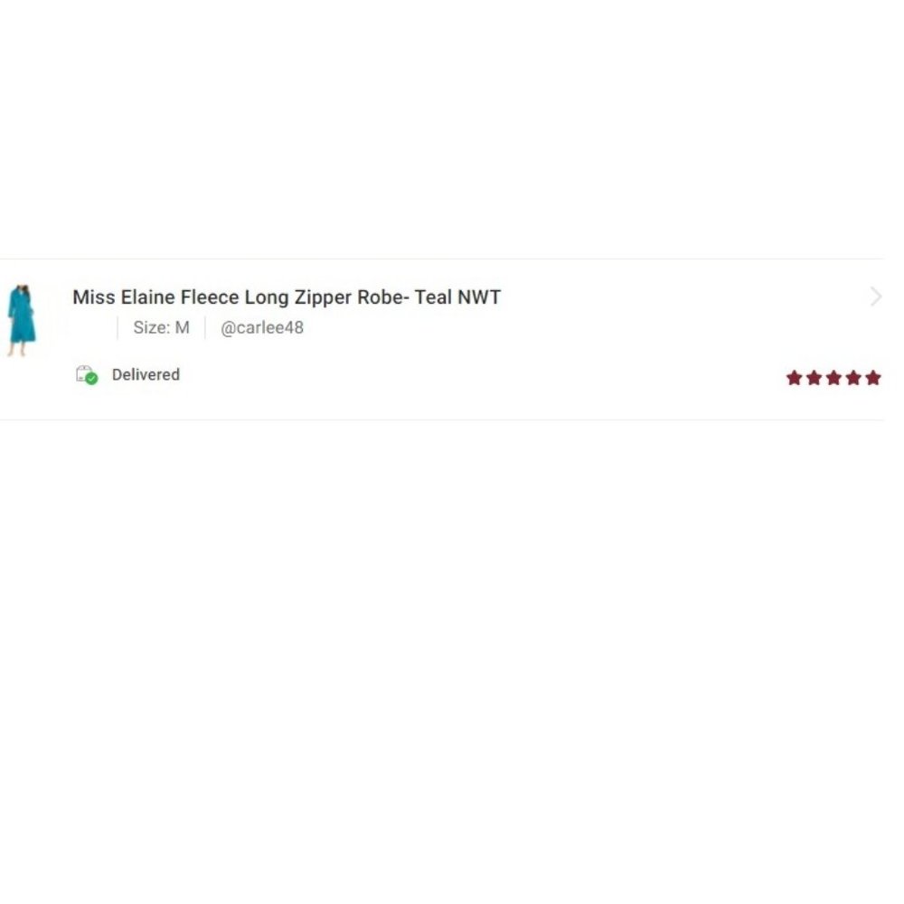 LAST ONE-Miss Elaine  Fleece Long Zipper Robe- Teal NWT - Picture 10 of 10